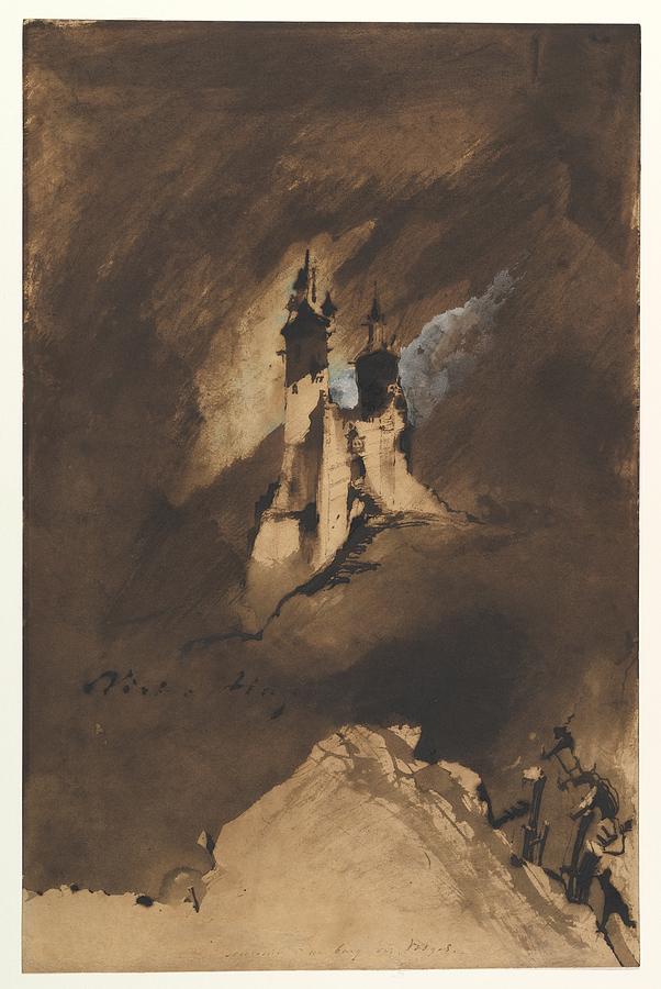 Victor Hugo Drawing - Souvenir Of A Castle In Vosges by Victor Hugo