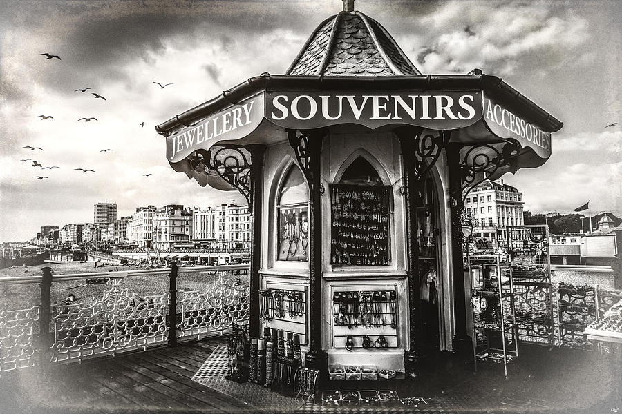 Black And White Photograph - Souvenirs On The Pier by Chris Lord