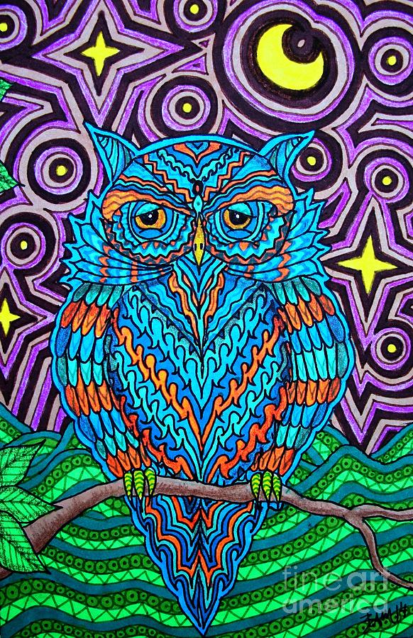 Owl Drawing - Mr. Owl  by Baruska A Michalcikova