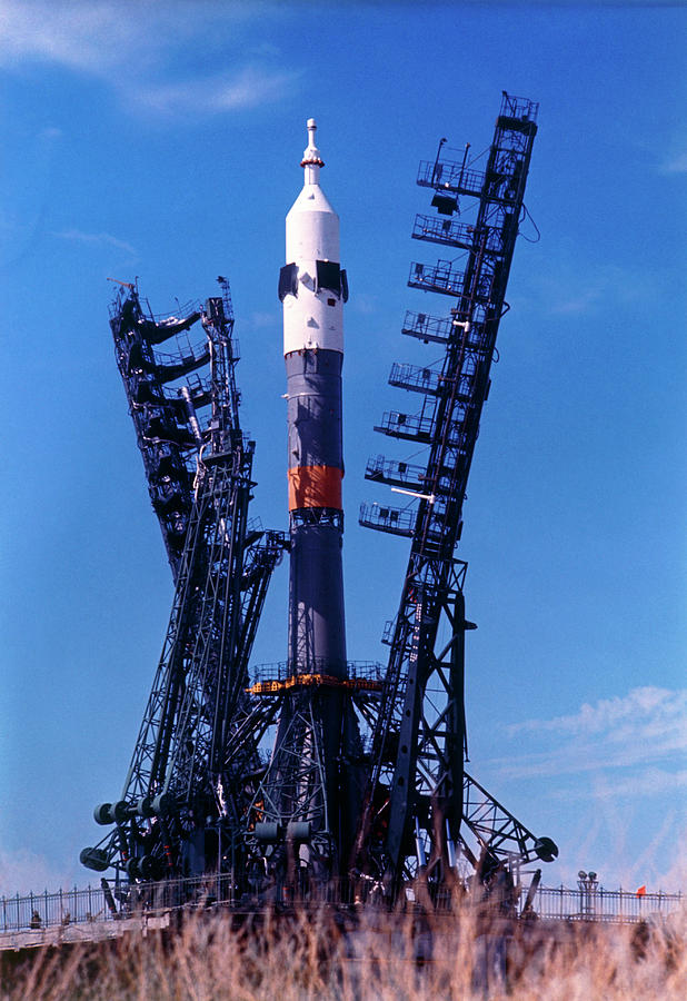 Soyuz On The Lauchpad At The Baikonor Complex. Photograph By Nasa ...