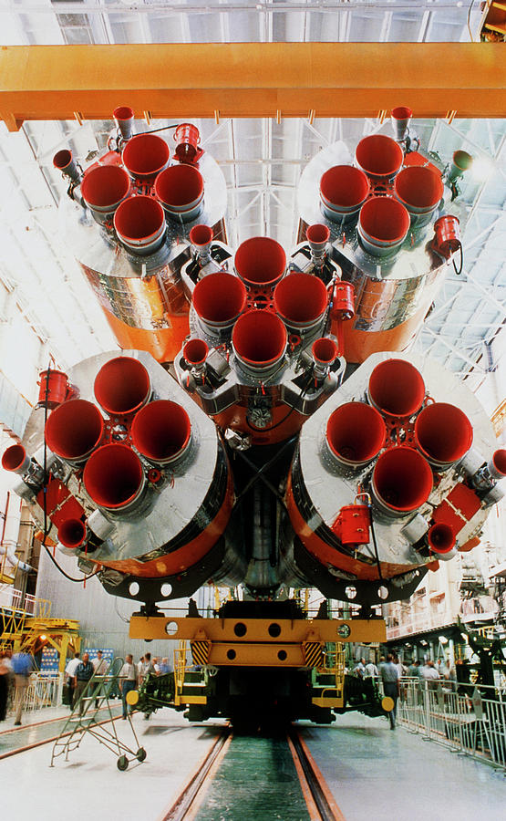 Transportation Photograph - Soyuz Rocket Assembly by Starsem/science Photo Library