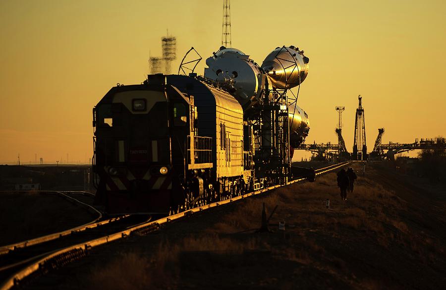 Transportation Photograph - Soyuz Tma-11m Rollout by Nasa/bill Ingalls