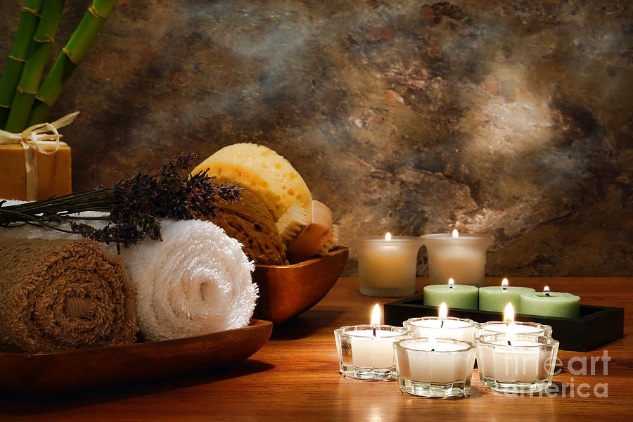 Candle Photograph - Spa Treatment by Olivier Le Queinec