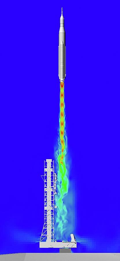 Space Launch System Photograph - Space Launch System Simulation by Nasa/ames (michael Barad)