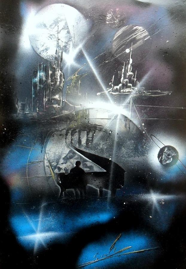 Fantasy Painting - Space music by Evaldo Art