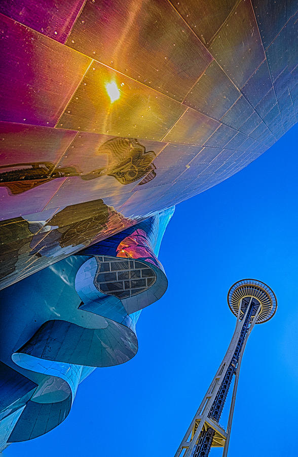 Space Needle and EMP in perspective HDR Photograph by Scott Campbell