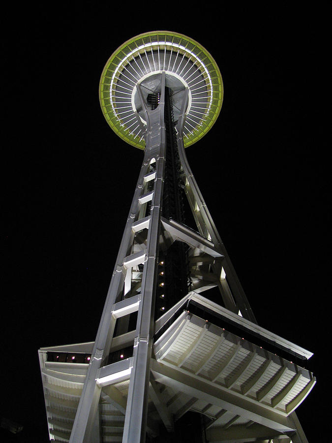 Space Needle at Night Photograph by Wayne Enslow