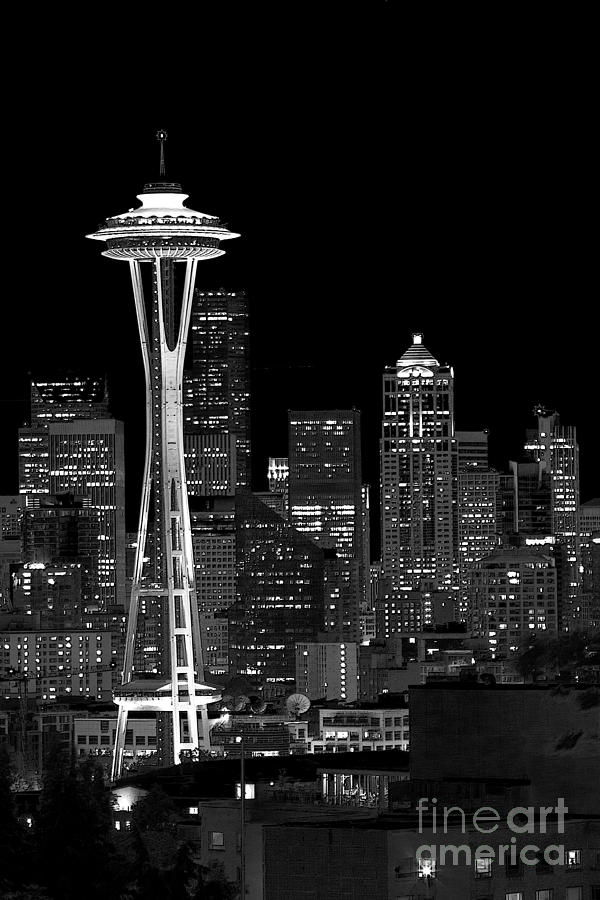 Space Needle Kind of Night Photograph by Sonya Lang