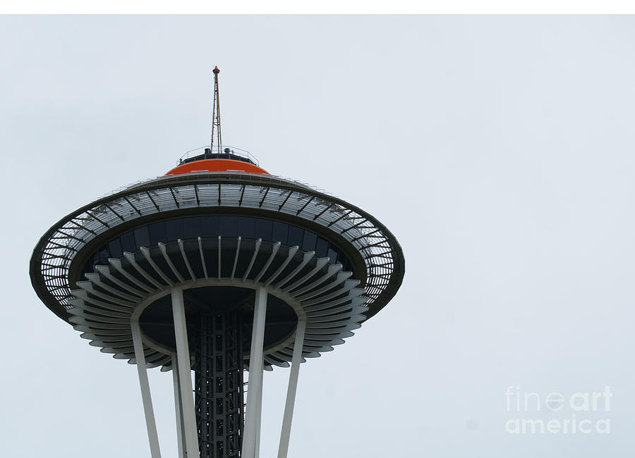 Structures Photograph - Space Needle Wide Angle by Walter Strausser