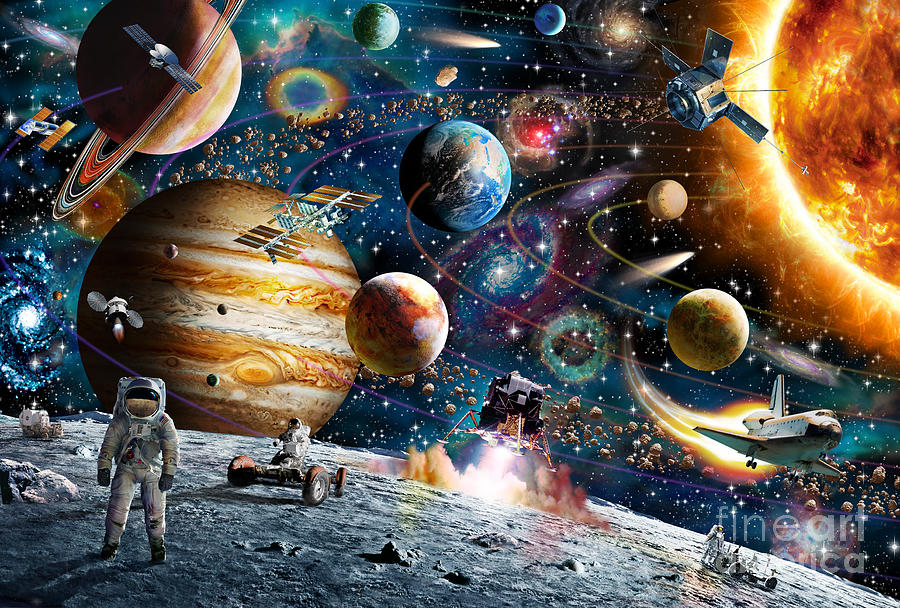 Space Odyssey Digital Art by MGL Meiklejohn Graphics Licensing