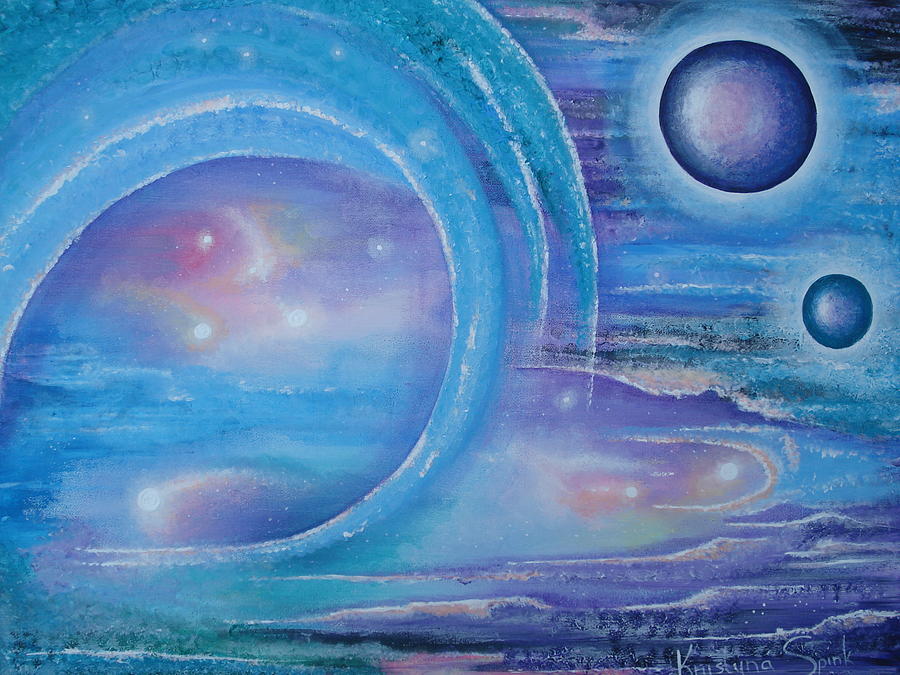 Space Paradise Painting by Krystyna Spink
