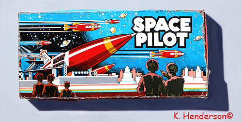 Board Game Painting - Space Pilot by K Henderson by K Henderson