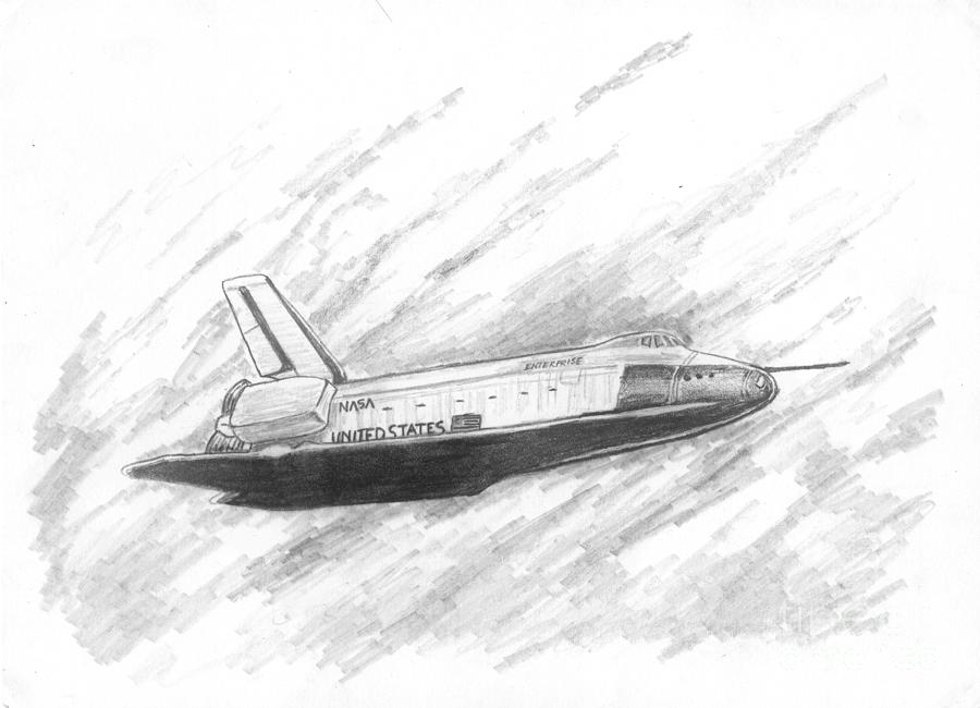 Star Trek Drawing - Space Shuttle Enterprise by Michael Penny