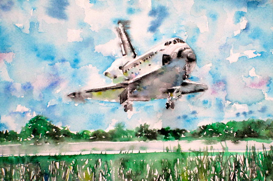 Space Shuttle Landing Painting by Fabrizio Cassetta