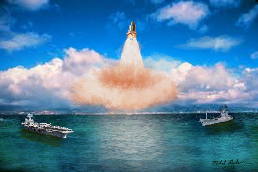 Space Shuttle Launch Digital Art by Michael Rucker