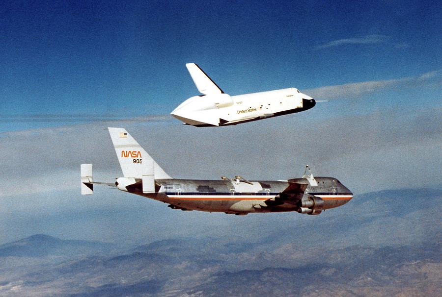 Airplane Photograph - Space Shuttle Prototype Testing by Nasa