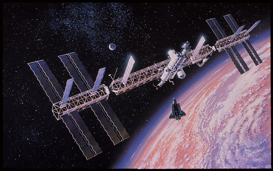 Space Station Freedom Photograph by David Hardy/science Photo Library