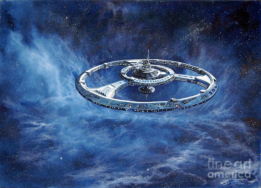 Deep Space Eight Station of the Future Painting by Murphy Elliott