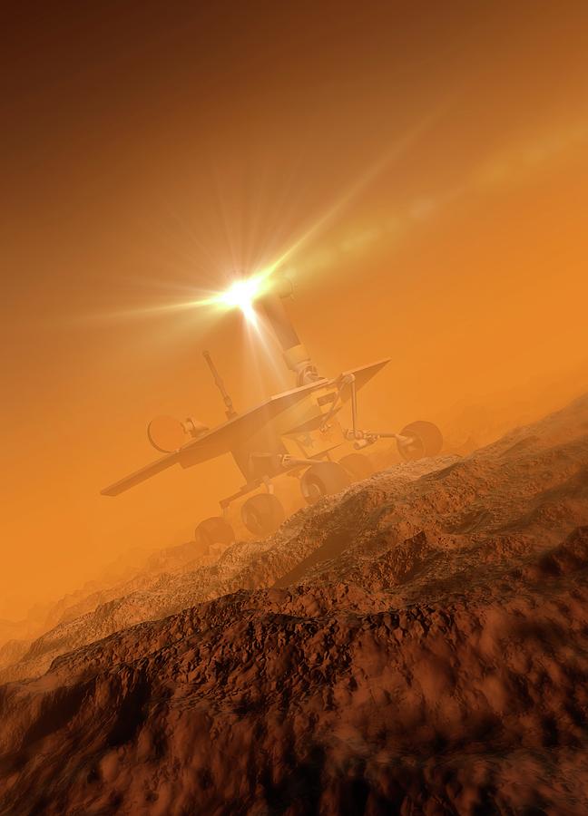 Spacecraft Landing On Planet Photograph by Victor Habbick Visions/science Photo Library