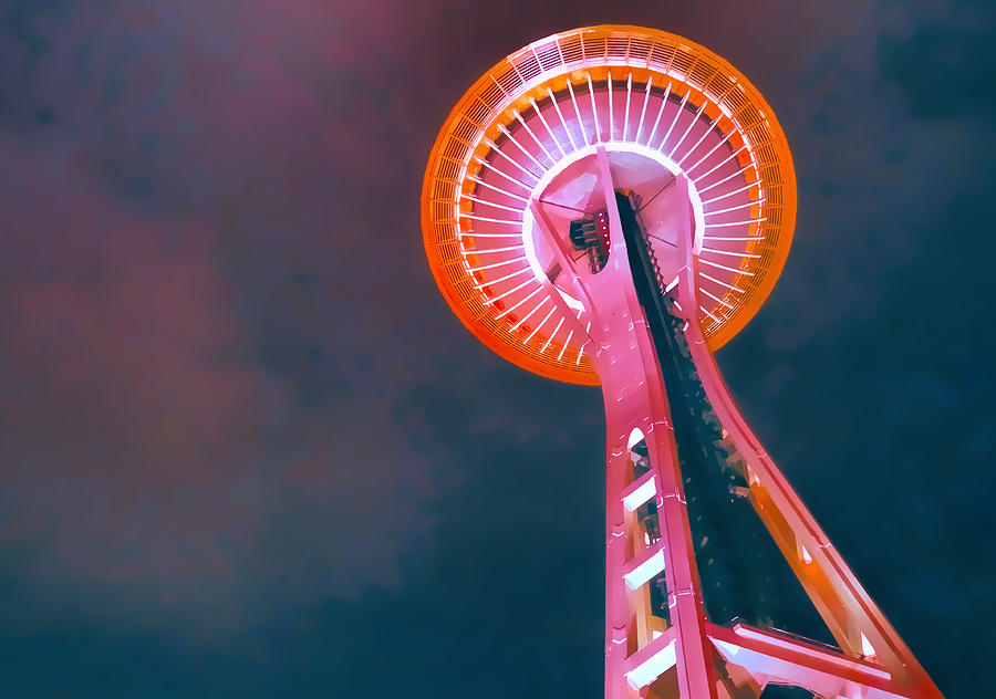 Seattle Space Needle Photograph - Spaced Needle by Michael Wilcox