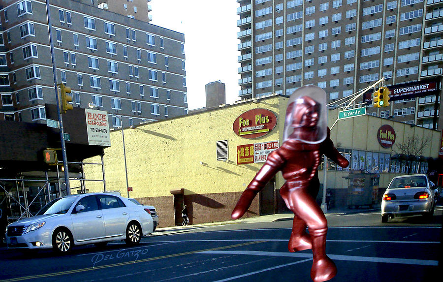 Spaceman Crossing Kissina Boulevard In Queens New York Photograph