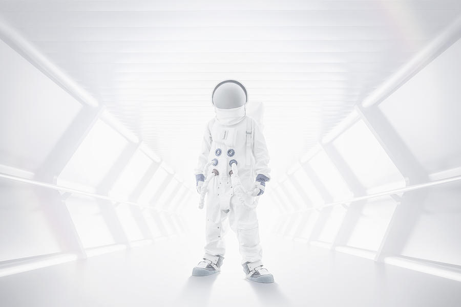 Spaceman standing in tunnel Photograph by Tim Bird