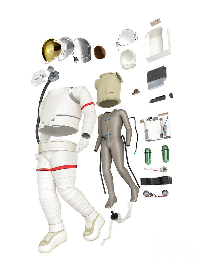 Spacesuit, Exploded View Photograph by Nikid Design Ltd / Dorling Kindersley