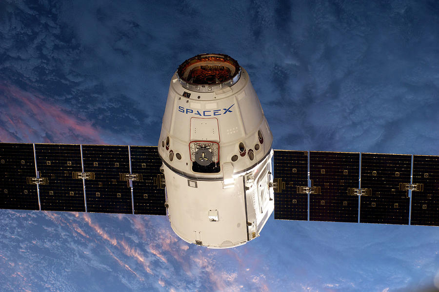 Spacex Dragon Capsule At The Iss Photograph by Nasa