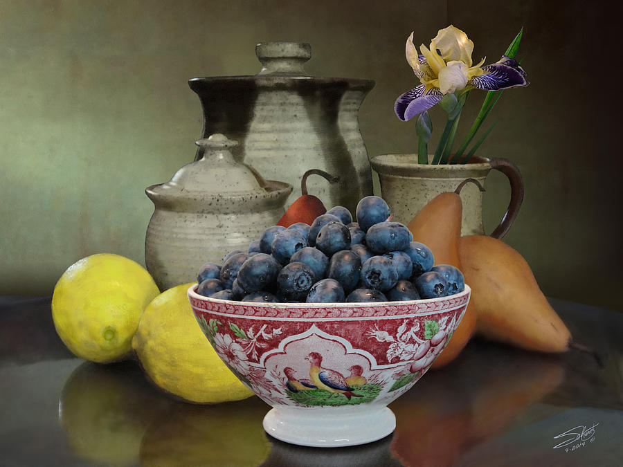 Spadecallers Breakfast Fruit Painting by M Spadecaller