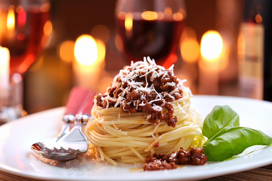 Spaghetti bolognese with parmesan cheese Photograph by Moncherie