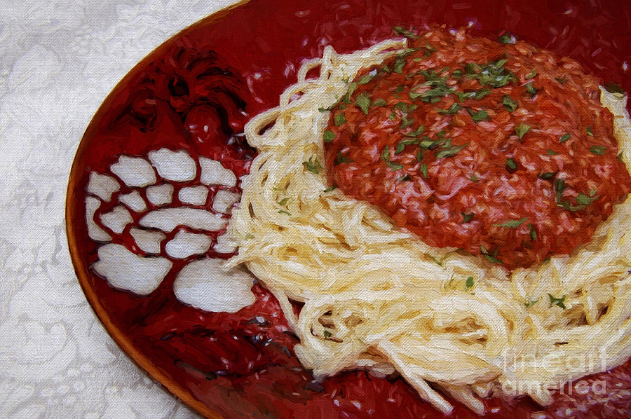 Spaghetti Red Photograph by Andee Design