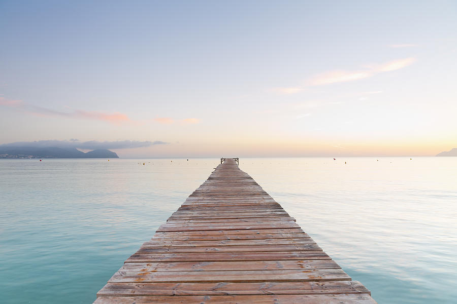 Spain, Balearic Islands, Majorca, jetty leads out to the sea Photograph by Westend61