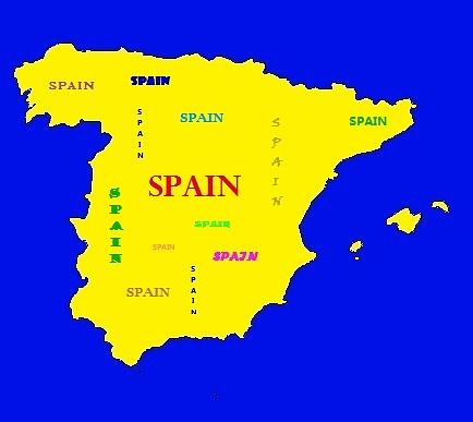 Map Painting - Spain by Bruce Nutting