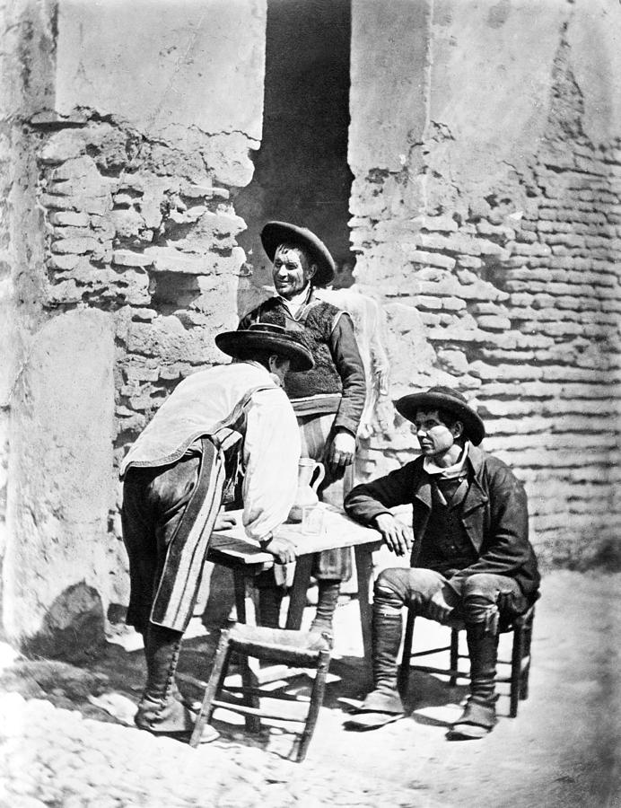 Spain Cowboys, C1875 Photograph by Granger