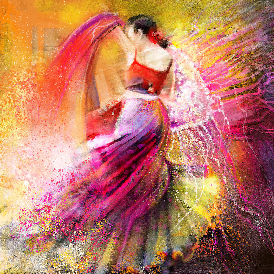 Spain - Flamencoscape 12 Painting by Miki De Goodaboom