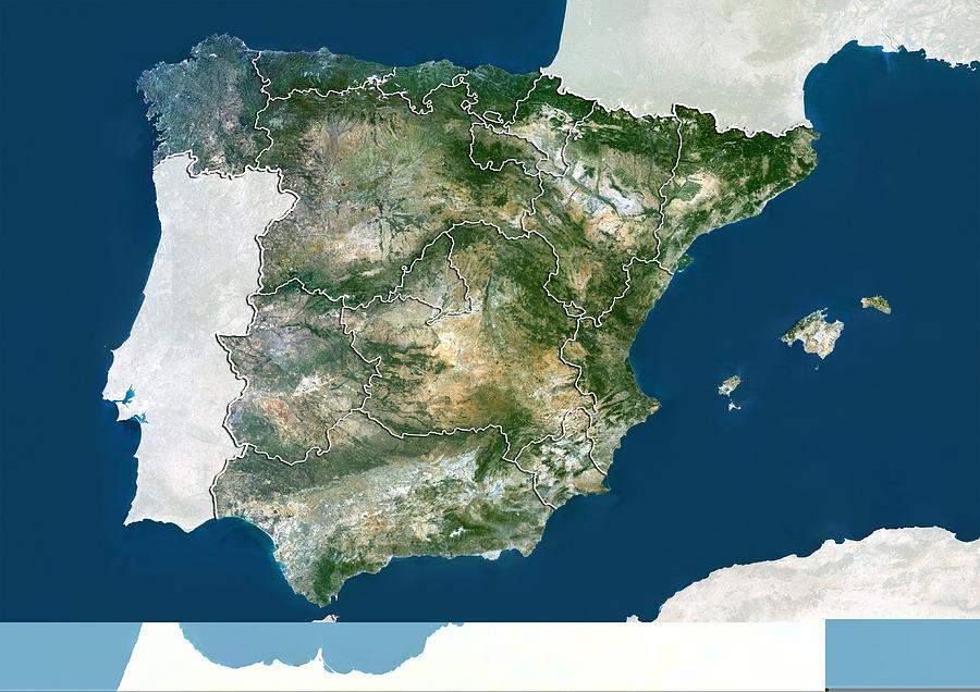 Spain, satellite image Photograph by Science Photo Library