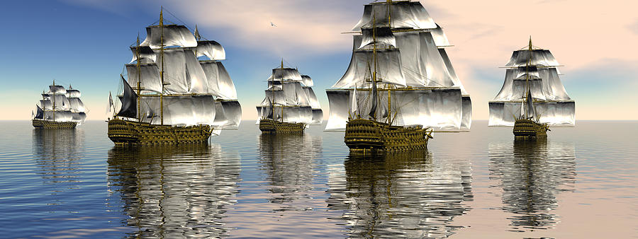 Spanish armada Digital Art by Claude McCoy