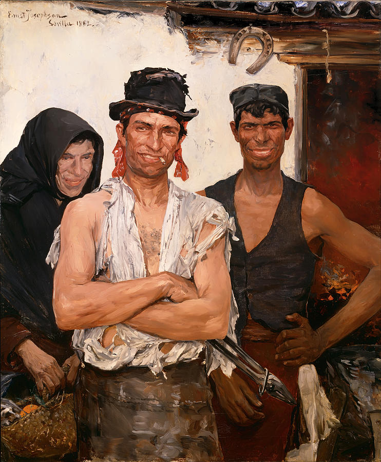 Portrait Painting - Spanish Blacksmiths by Mountain Dreams