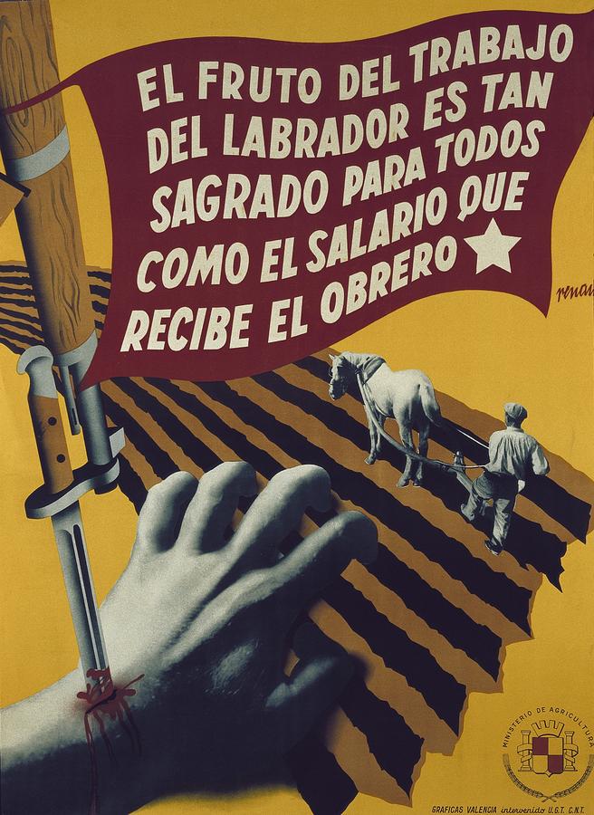 Horse Photograph - Spanish Civil War 1936-1939. El Fruto by Everett