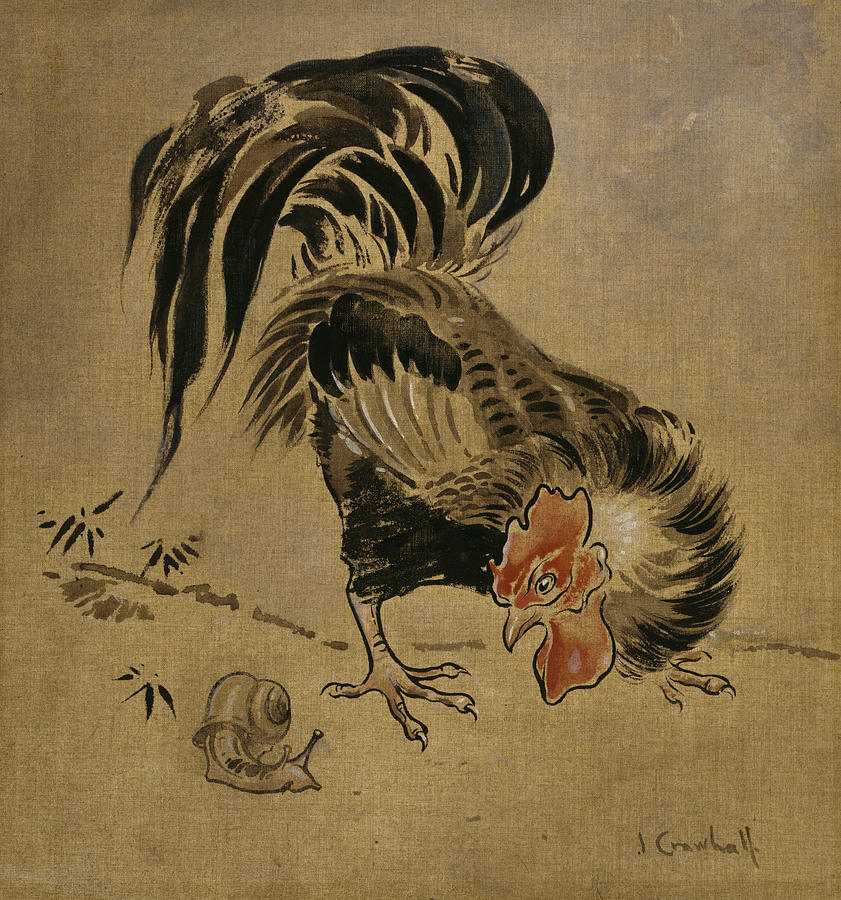 Rooster Painting - Spanish Cock And Snail by Joseph Crawhall