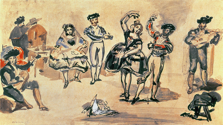 Spanish Dancers, 1862 Wc, Pencil And Ink Photograph by Edouard Manet