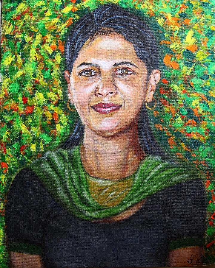 Spanish Eyes Sierra smile Painting by Greeshma Manari