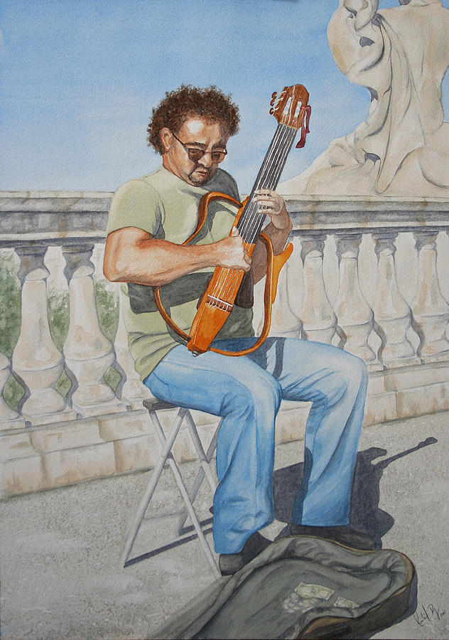 Spanish Guitar Painting by Monika Degan