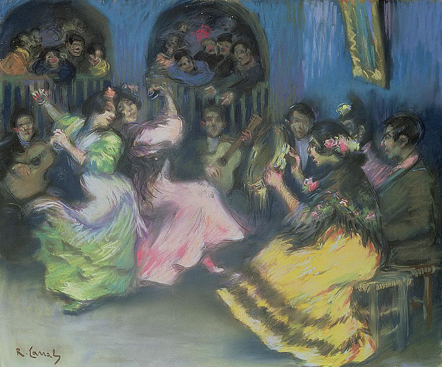 Music Painting - Spanish Gypsy Dancers, 1898 by Ricardo Canals y Llambi
