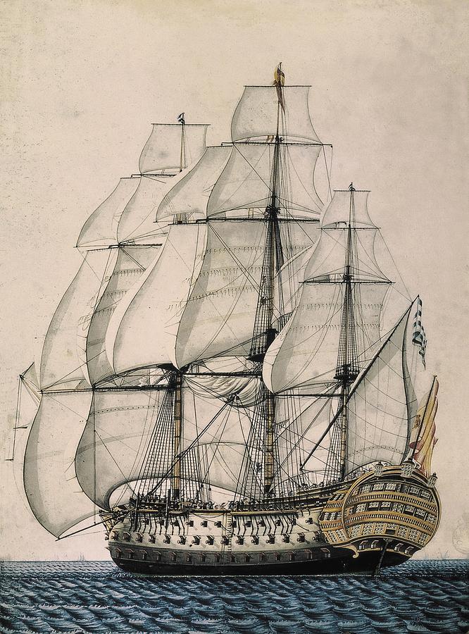 Spanish Ship Santsima Trinidad  With 4 Photograph by Everett