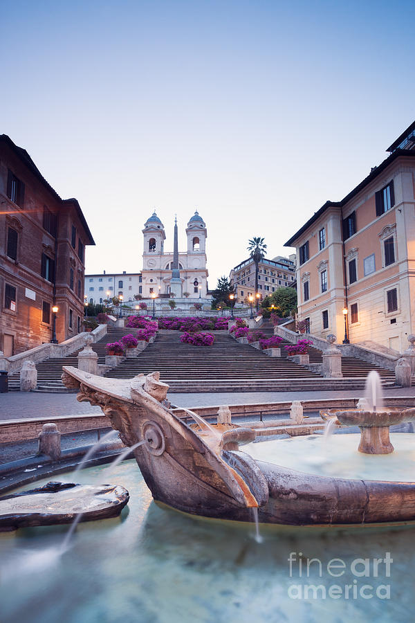 Spanish steps and Trinita dei Monti church Rome Photograph by Matteo Colombo