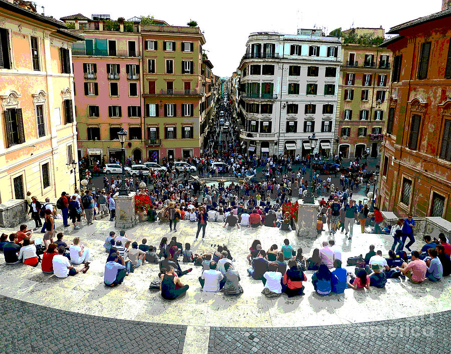 Spanish Steps Looking Down Photograph by Cheryl Del Toro