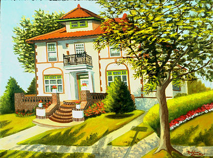 Spanish Style House Painting by Madeline  Lovallo