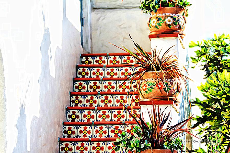 Flower Photograph - Spanish Tiles by Audreen Gieger