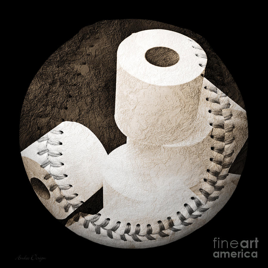 Spare Rolls Baseball Square Digital Art by Andee Design